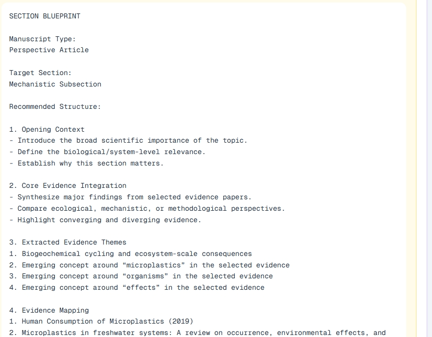 DVS ScholarWriter evidence mapping view